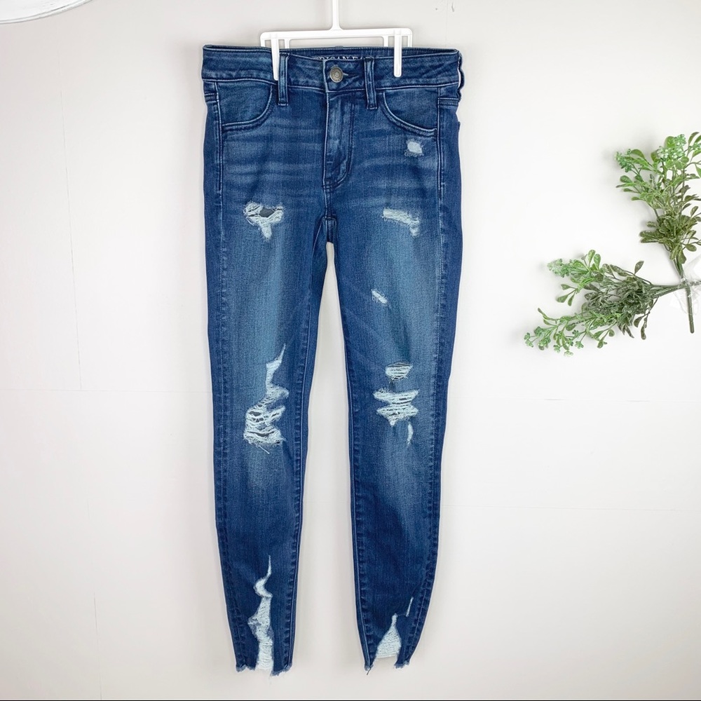 American eagle frayed skinny jeans